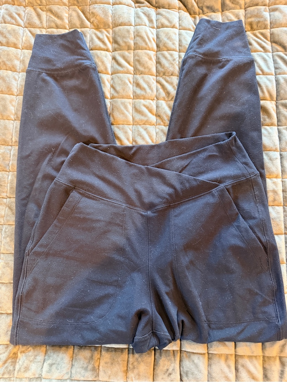 Women's Black High-Waist Active joggers with Front Pockets